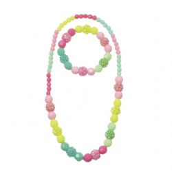 // COLLIER/BRACELET VERT/ROSE/TUQUOISE